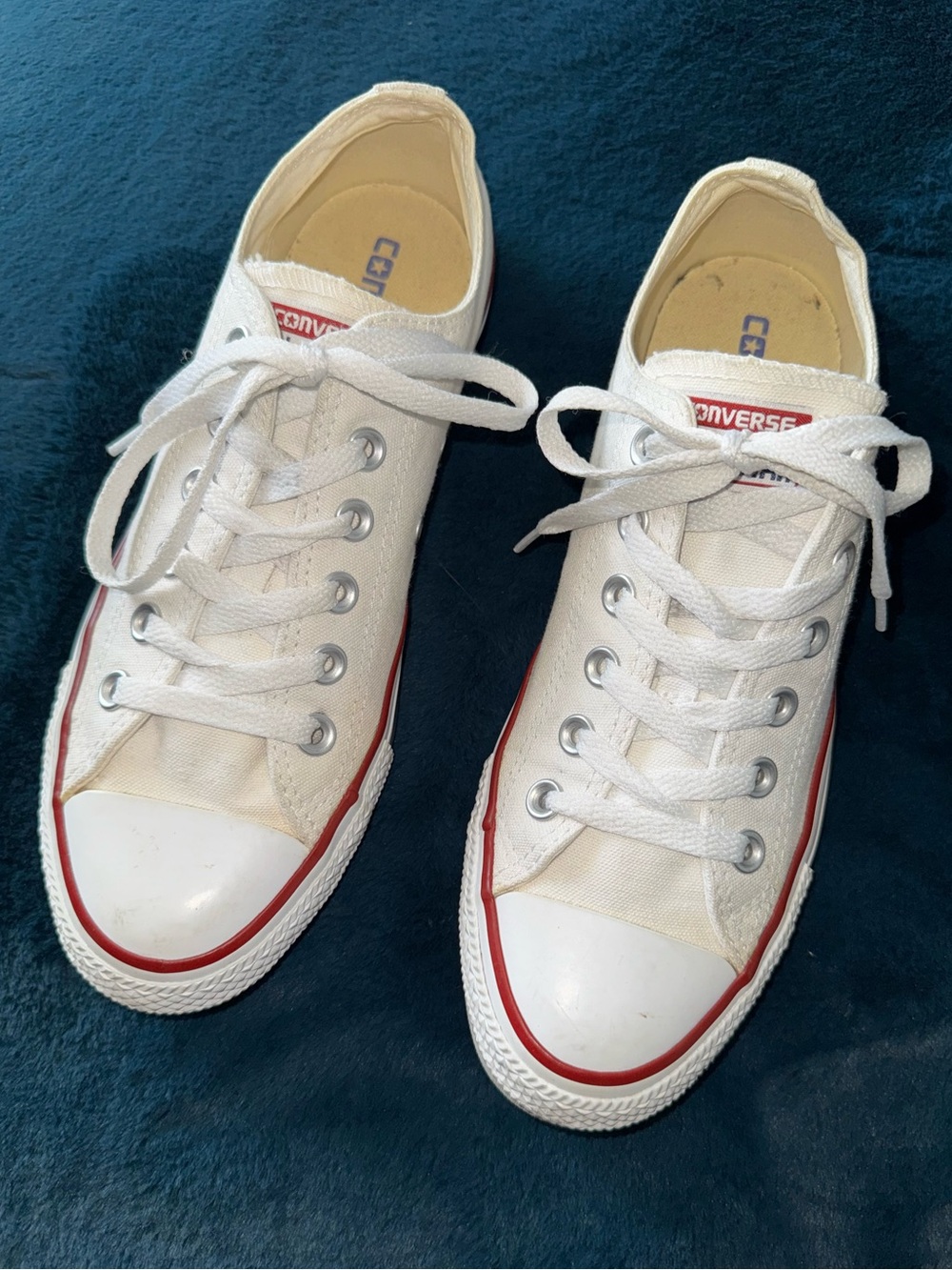 CONVERSE White Canvas Unisex Lowtop Sneakers Men’s 6.5 Women’s 8.5 EUC (Worn 3x)